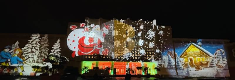 Projection d'image mapping sur le thème de Noël à Marseille dans le 13